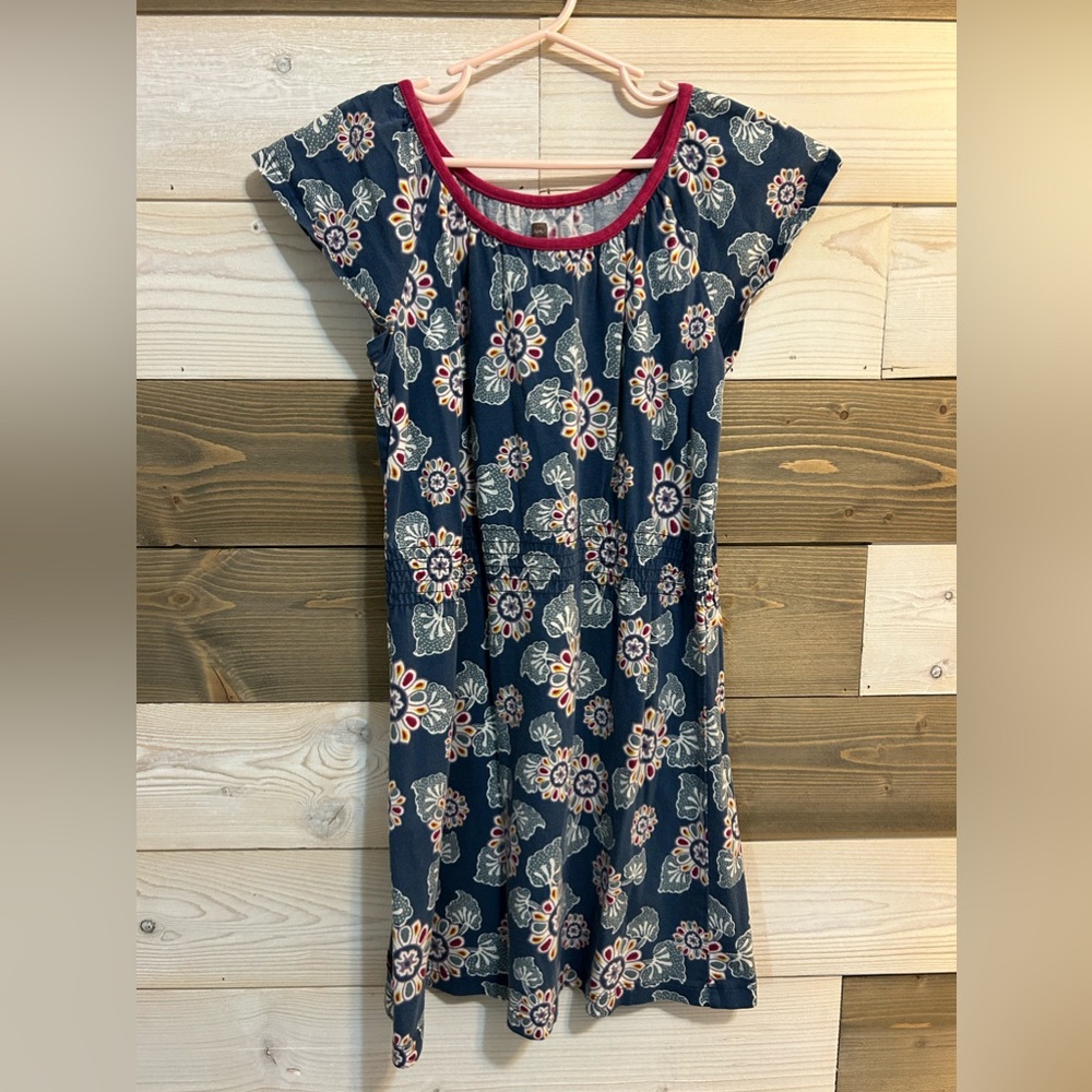 Tea Collection ⚜️ Cotton Floral Paisley Print Navy Dress
